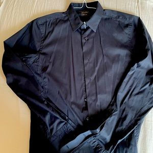 Zara men’s black dress shirt small slim fit